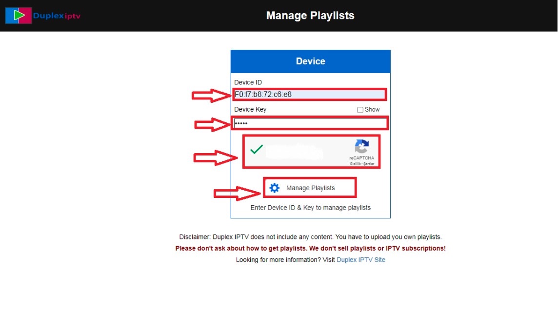 Duplex IPTV - Link Your Device